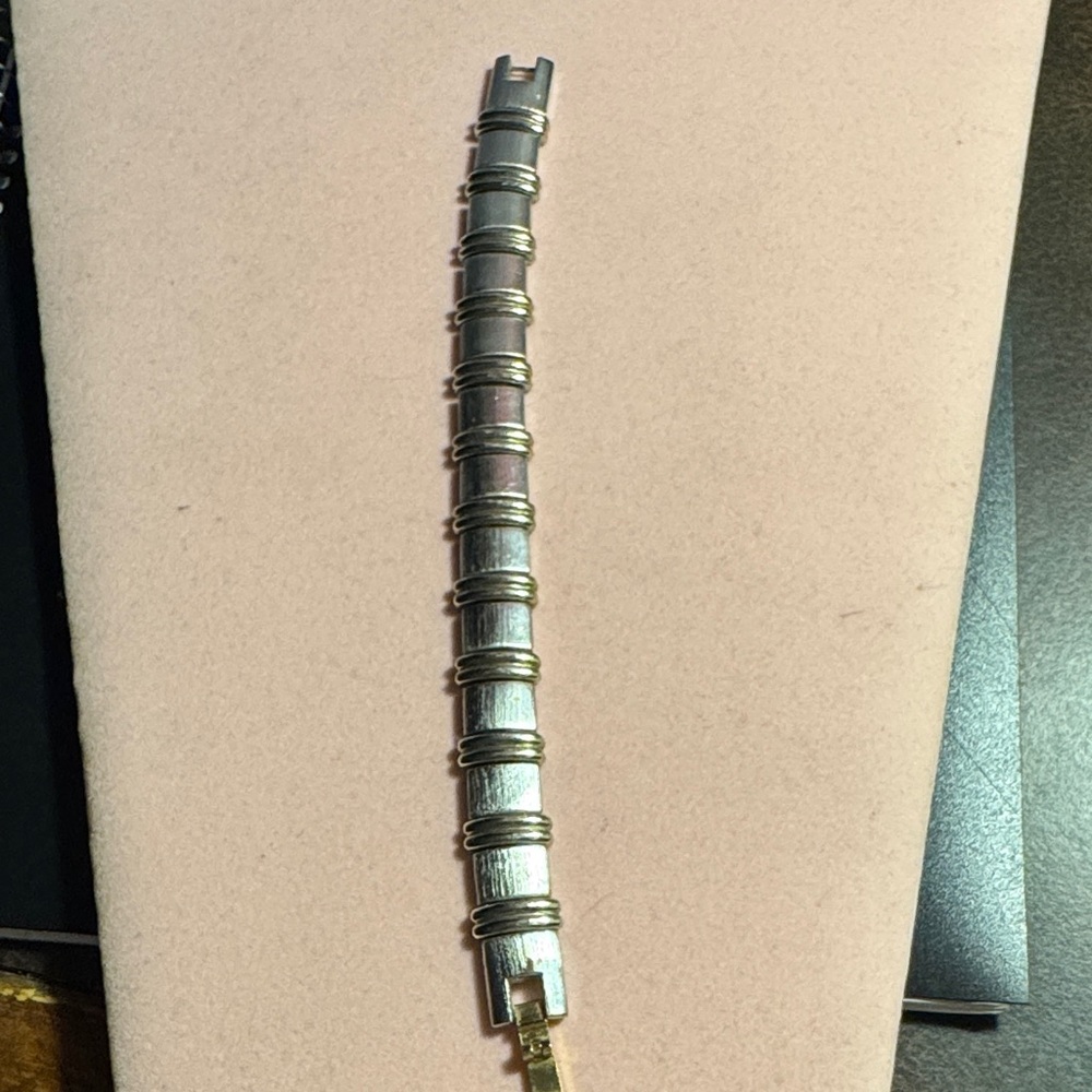 Silver Tone and Gold Tone Metal men’s Bracelet Stamped China